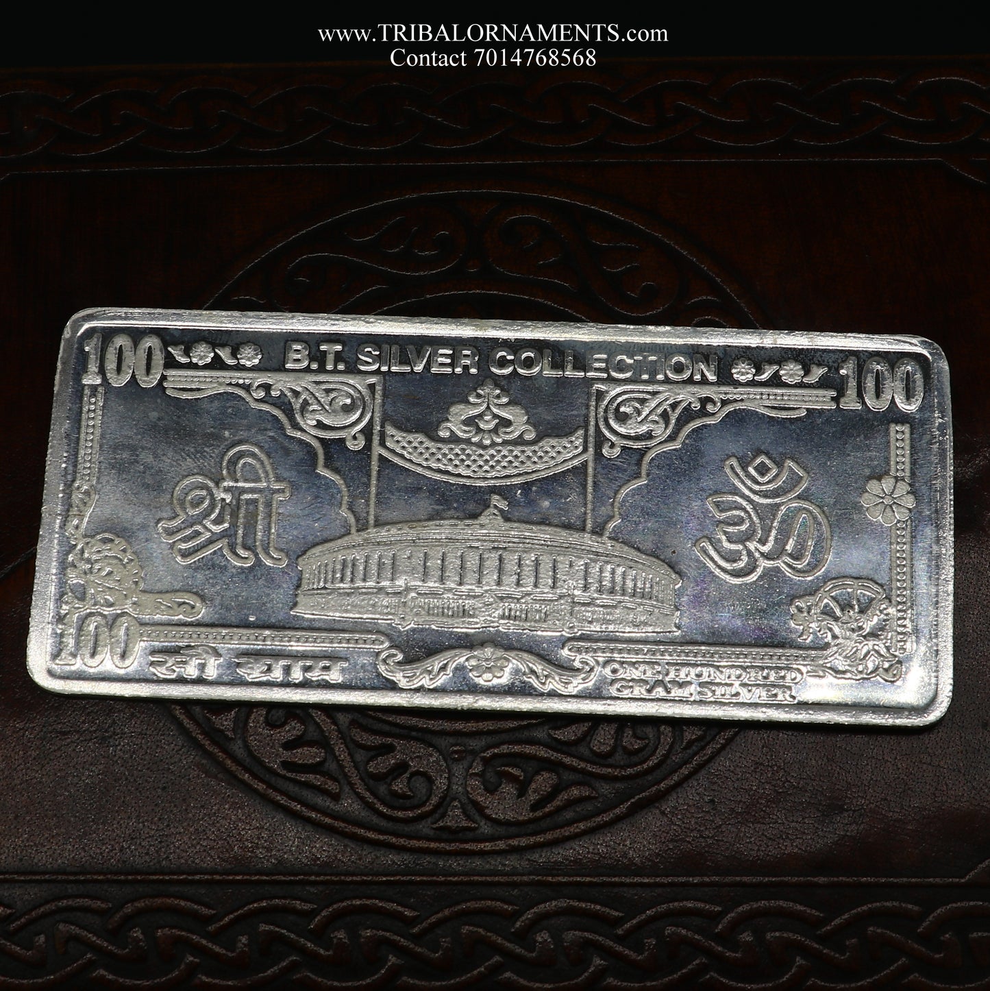 pure 92.5 Purity | Silver Note | Silver bar of 5g, 10g, 20g, 100g | Silver Bar Pure for diwali. - TRIBAL ORNAMENTS