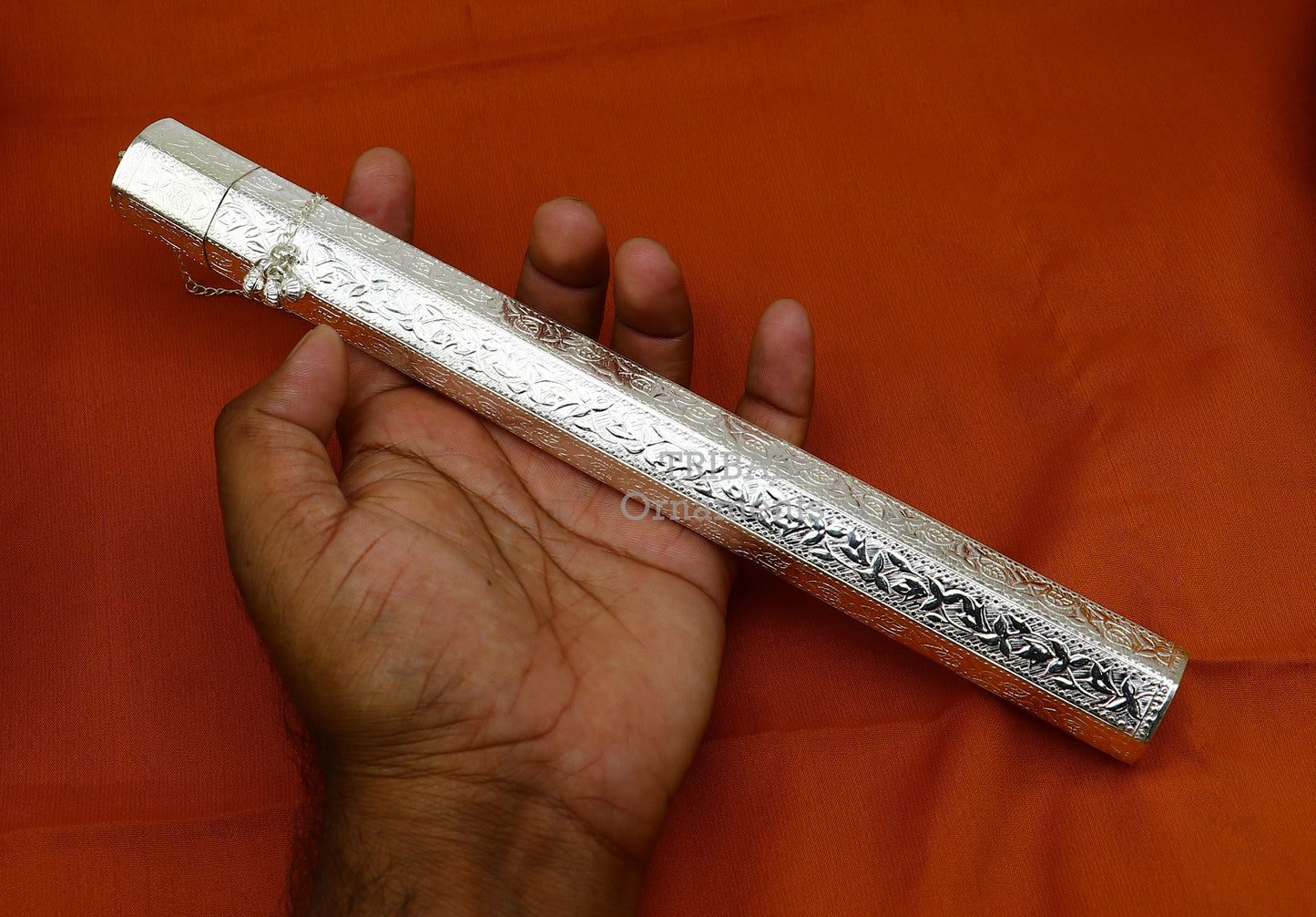 10" Vintage design handmade solid silver incense sticks box holder, Agarbatti box trinket box fabulous royal puja temple article su757 - TRIBAL ORNAMENTS