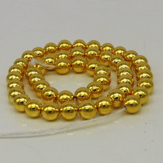 10 pieces 22kt yellow gold handmade 7 mm beads, loose beads, jewelry findings for customize jewelry, excellent wax beads findings from india - TRIBAL ORNAMENTS