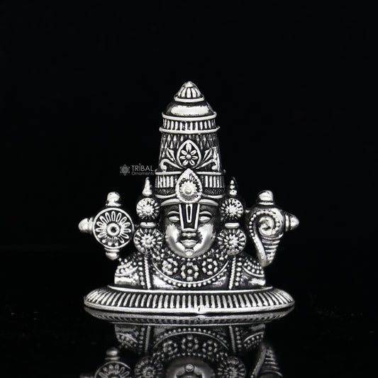 2" 925 sterling silver stylish divine Venkateswara swamy idol tirupati balaji statue sculpture figurine amazing crafted statue gift art697 - TRIBAL ORNAMENTS