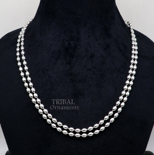 20" 4MM 925 sterling silver beaded chains for adding elegance and sparkle to any outfit their captivating beauty and graceful movement CH219 - TRIBAL ORNAMENTS