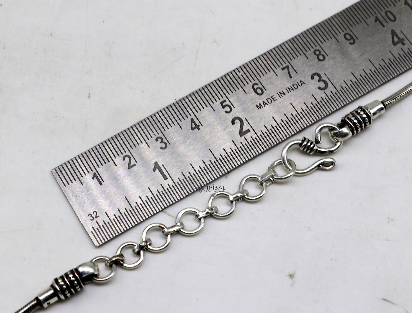 32" to 34" 925 sterling silver snake chain with hanging drops waist chain, belly chain wedding saree chain belly dance tribal jewelry wch27 - TRIBAL ORNAMENTS