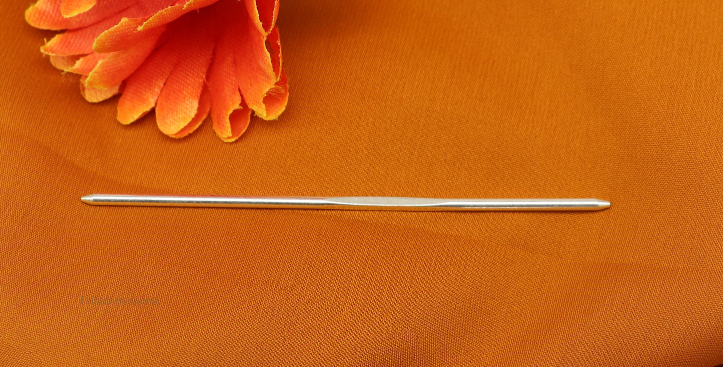 4" inches long handmade solid sterling silver eyeliner stick, kajal sticks, surma stick, fabulous brides vintage style gift su469 - TRIBAL ORNAMENTS