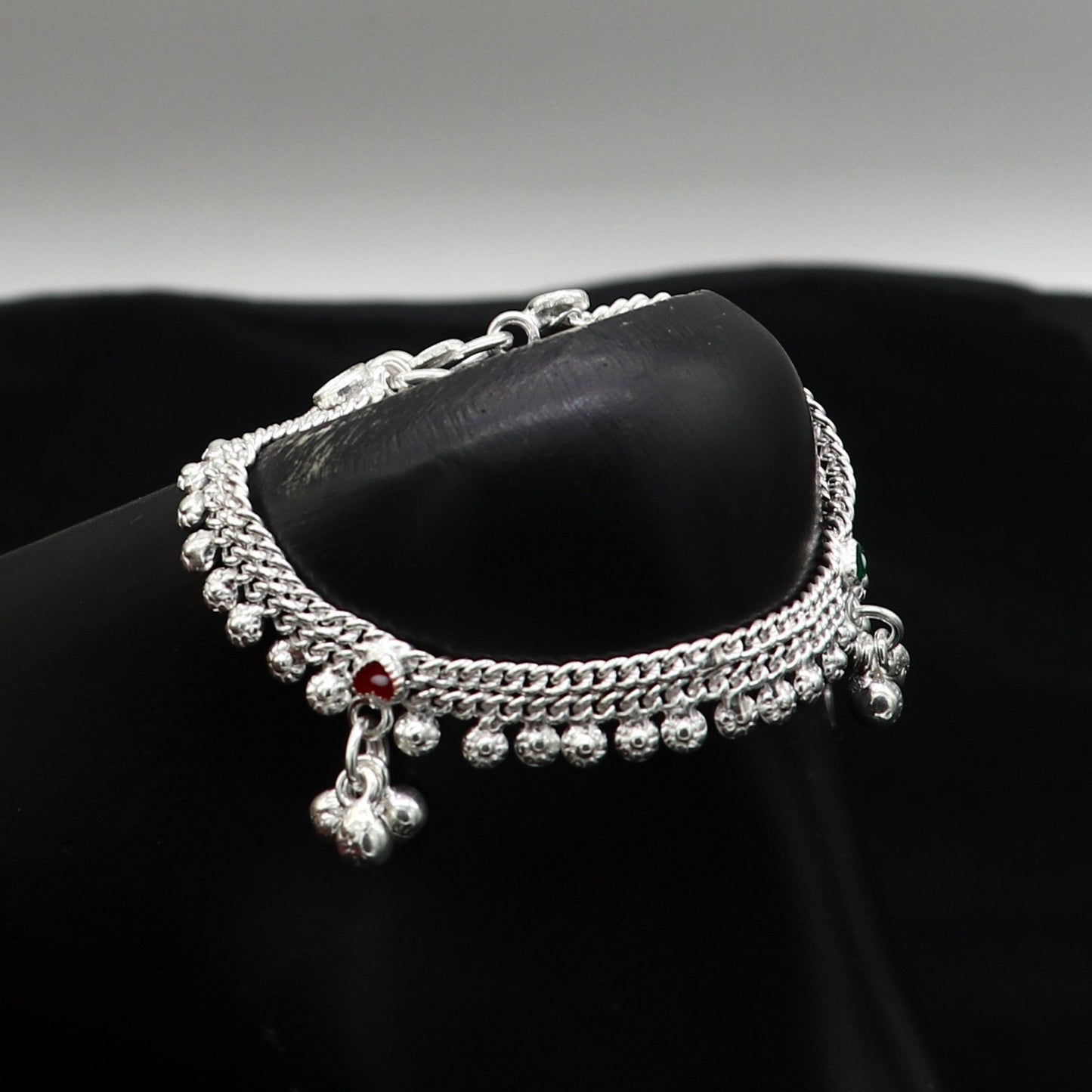 6" inch handmade solid sterling silver baby kids ankle bracelet unisex new born baby anklet foot bracelet customized charm bracelet ank387 - TRIBAL ORNAMENTS