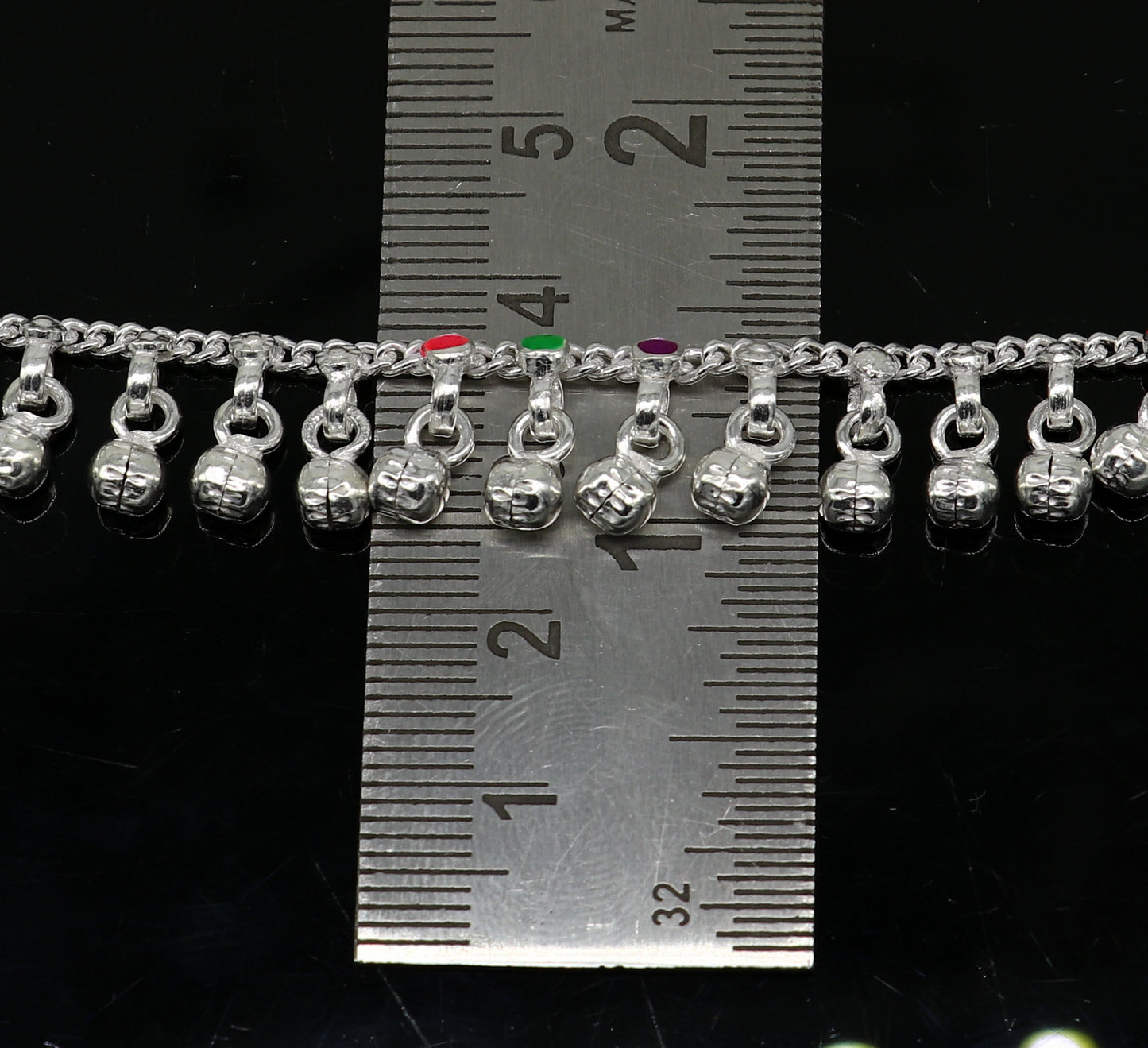 7" inches long custom amazing waved jingling bells baby anklets, special gift for your princes baby/teenager anklets foot bracelet ank371 - TRIBAL ORNAMENTS