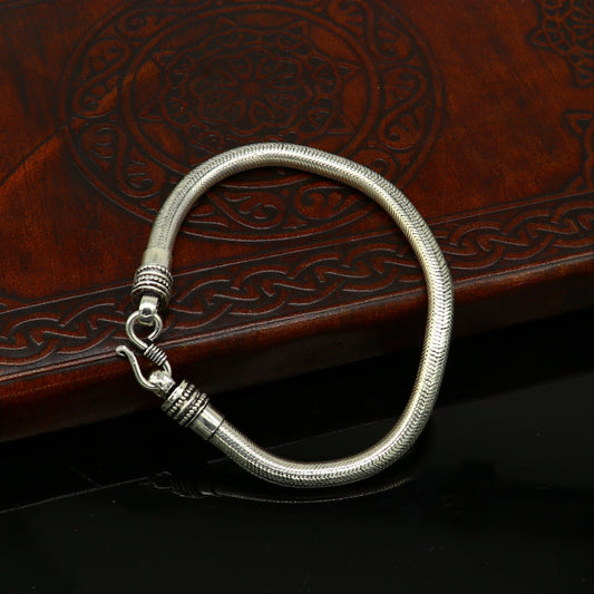 9" inches 5MM 925 sterling silver best gifting handmade snake chain bracelet, new stylish fancy customized trendy bracelet jewelry nsbr218 - TRIBAL ORNAMENTS