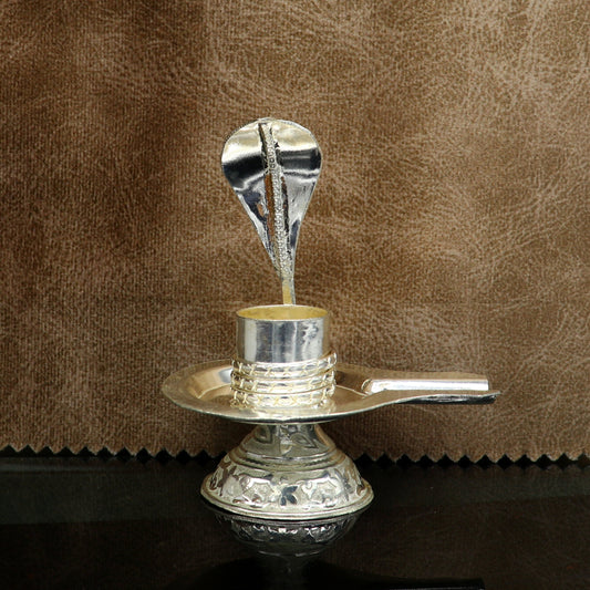 925 pure solid sterling silver lord shiva lingam stand/jalheri, use for put/hold shiva lingam in home temple, awesome handmade article su166 - TRIBAL ORNAMENTS