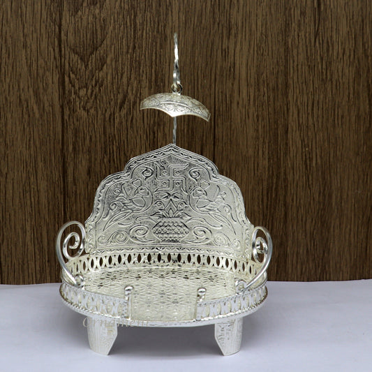 925 pure sterling silver Singhasan, divine silver throne, god statue's stand chair Singhasan, temple art puja Aasan chouki article su981 - TRIBAL ORNAMENTS