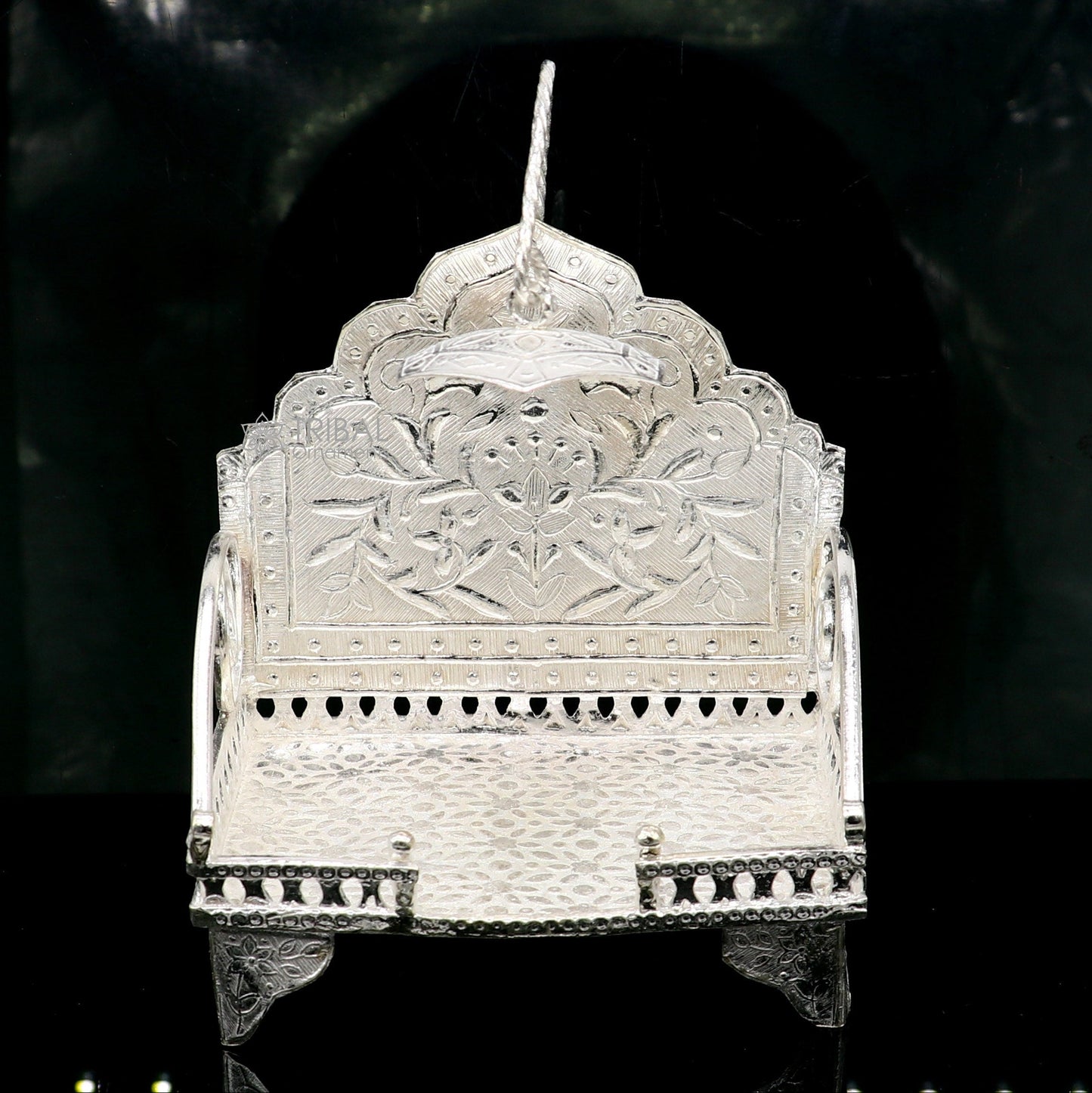 925 pure sterling silver sinhasan, God throne, god statue's stand chair singhasan, temple art puja asan chouki article art761 - TRIBAL ORNAMENTS