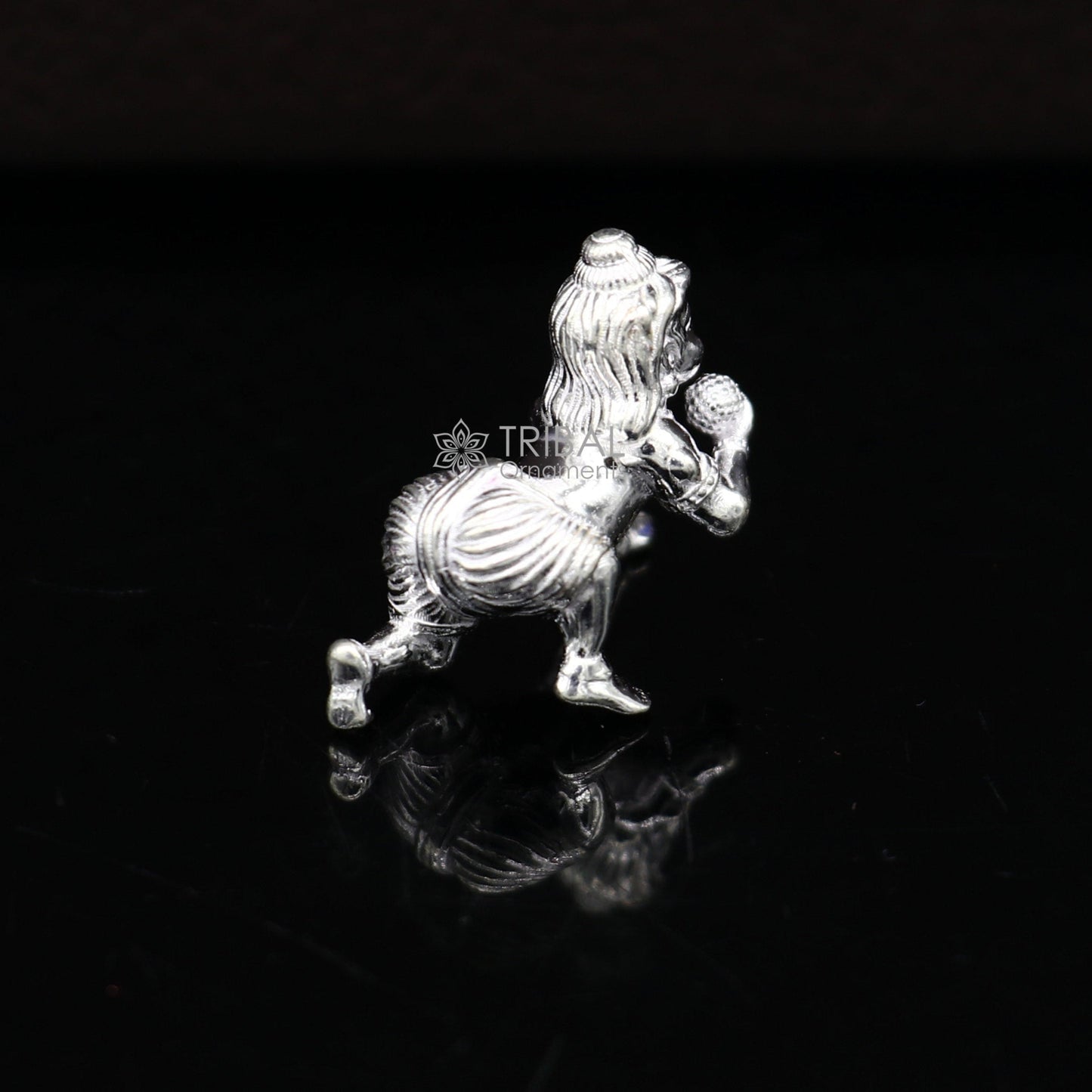 925 Solid silver handmade customized idol crawling Krishna, Bal Gopal, baby Krishna small statue sculpture home temple puja article art627 - TRIBAL ORNAMENTS