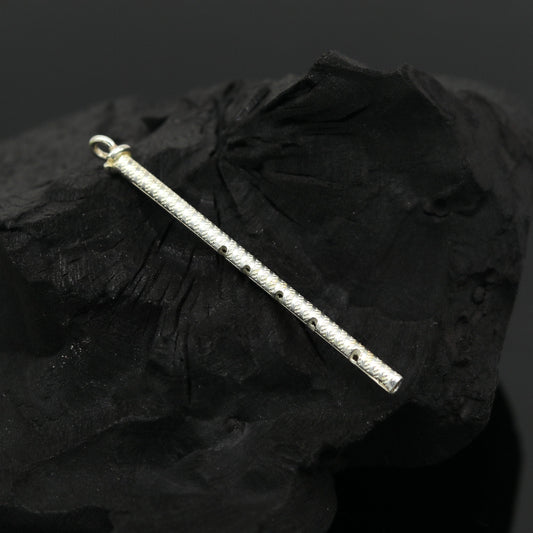 925 sterling silver handmade Krishna idol with flute, featuring intricate details, ideal for gifting or religious decor.
