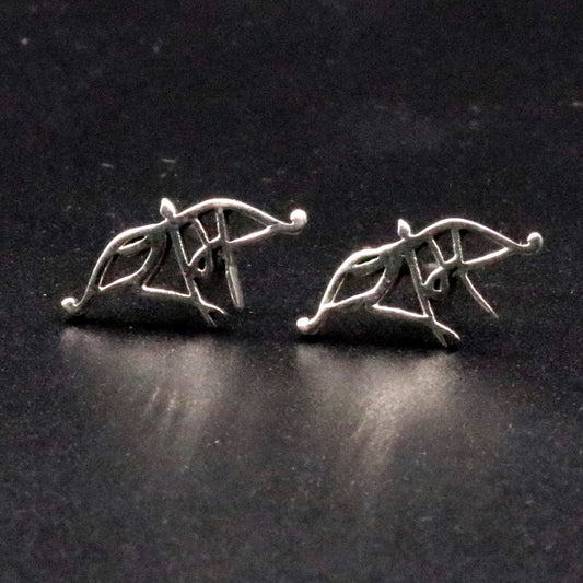 925 Solid sterling silver handmade stud indian idol lord rama fabulous design regional stud earring pair jewelry s-17 - TRIBAL ORNAMENTS