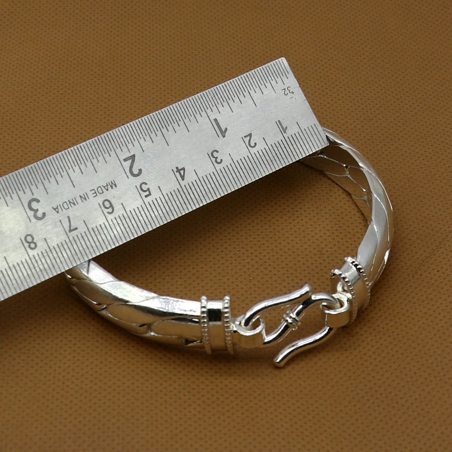 925 Solid Sterling silver handmade vintage style heavy bangle bracelet kada tribal jewelry best for men's gifting silver articles nsk808 - TRIBAL ORNAMENTS