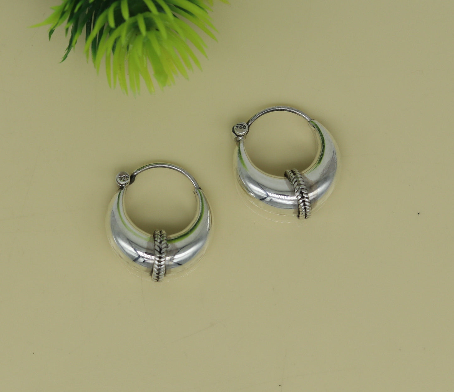 925 sterling Handmade silver jewelry, fabulous vintage stylish customized hoops earrings bali tribal ethnic personalized jewelry ske16 - TRIBAL ORNAMENTS