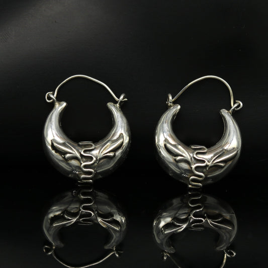 925 sterling Handmade silver jewelry, fabulous vintage stylish customized hoops earrings bali tribal ethnic personalized jewelry ske3 - TRIBAL ORNAMENTS