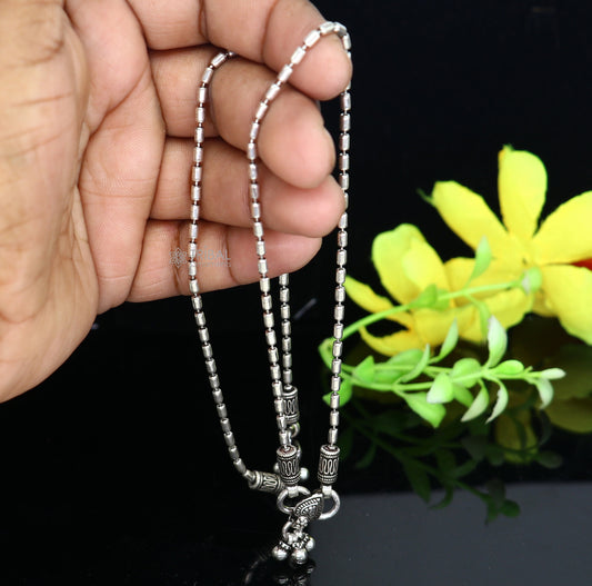 925 sterling silver beaded/ball chain anklet bracelet amazing light weight functional fancy anklets belly dance silver jewelry ank584 - TRIBAL ORNAMENTS