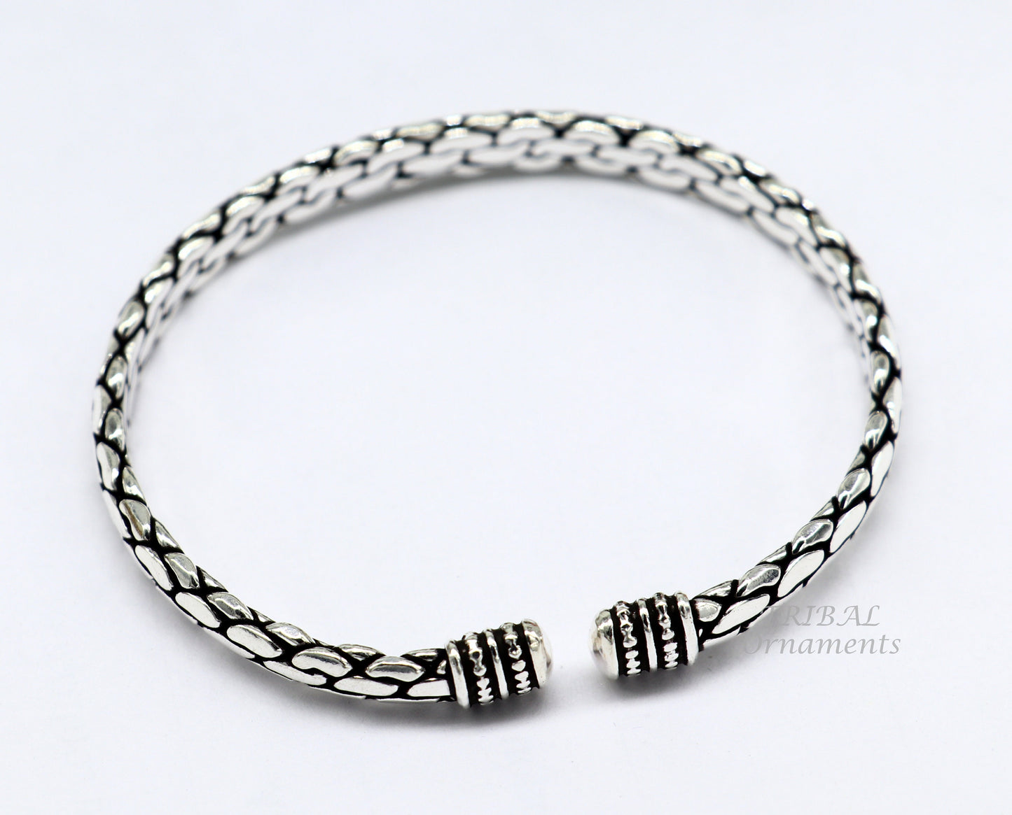 925 sterling silver cuff bracelet kada, amazing unisex vintage style handmade daily use ethnic bangles kada cuff128 - TRIBAL ORNAMENTS