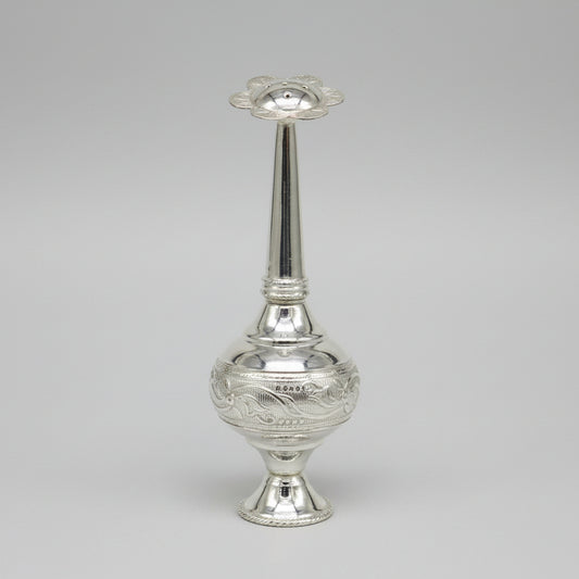 925 sterling silver customized perfume spray bottle with royal style design, ideal for puja utensils or as a gift by TRIBAL ORNAMENTS