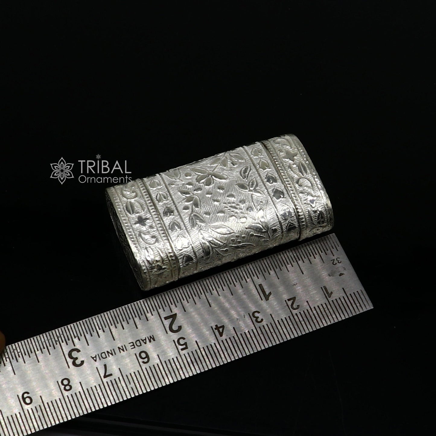 925 sterling silver floral design 2 in1 Royal trinket box, tobacco box, tobacco chuna box, best gifting silver royal article stb843 - TRIBAL ORNAMENTS
