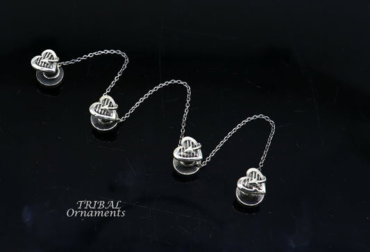 925 Sterling silver handmade amazing unique heart design shape ethnic style design buttons for men's kurta, best gifting accessories btn17 - TRIBAL ORNAMENTS