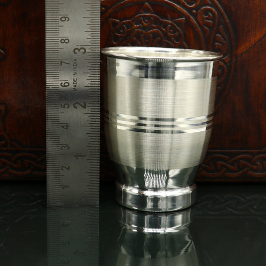 925 sterling silver handmade design water or milk glass cup for baby food, best gifting idea, silver utensils, silver kitchen article sv169 - TRIBAL ORNAMENTS