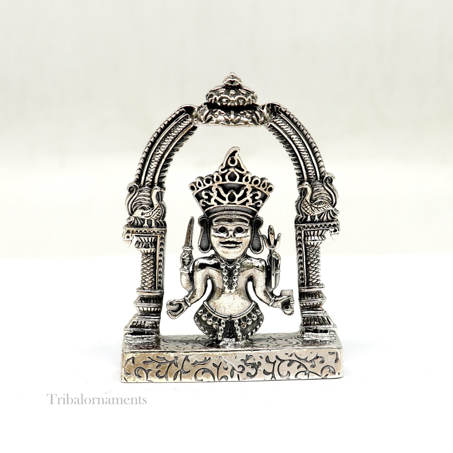 925 sterling silver handmade Divine Hindu deity Nakado Bhairwa or Nakoda bheruji parshvanath divine jain Statue Sculpture figurine puja article art170 - TRIBAL ORNAMENTS