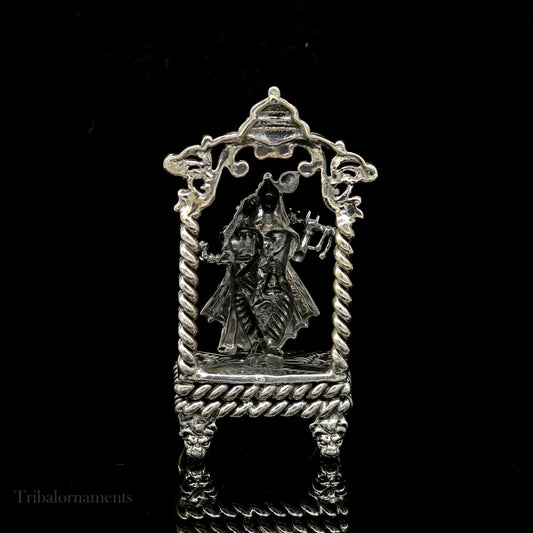 925 sterling silver handmade Divine Hindu god Krishna with Radha blessing Statue, Stunning Radha kishan figurine puja article art168 - TRIBAL ORNAMENTS