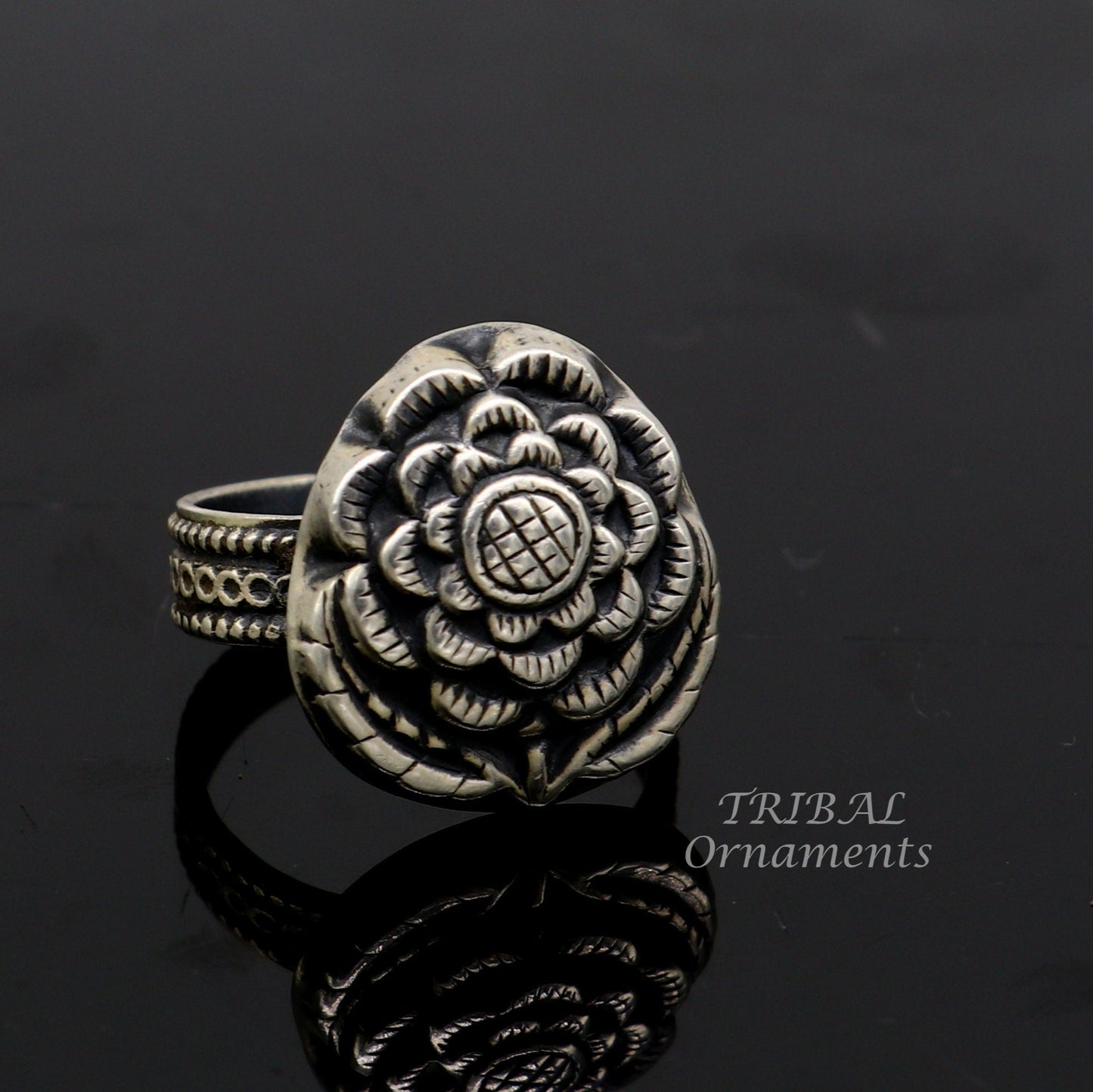 925 sterling silver handmade fabulous vintage antique design adjustable rings band for Brides gifting jewelry temple jewelry SR339 - TRIBAL ORNAMENTS