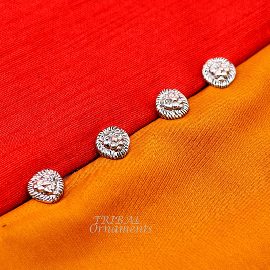 925 Sterling silver handmade gorgeous lion face design buttons or cufflinks for men's kurta, best gifting jewelry occasions btn06 - TRIBAL ORNAMENTS