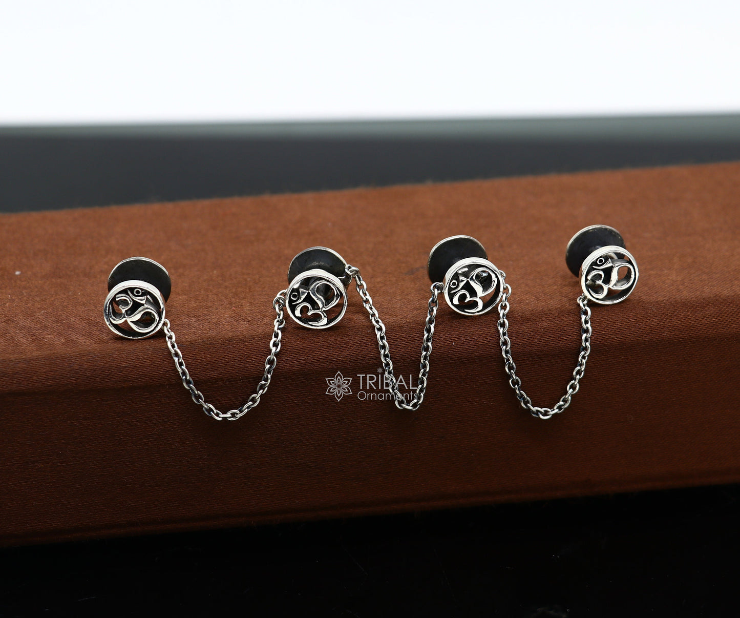 925 Sterling silver handmade gorgeous sign Aum or OM design high-quality buttons or cufflinks for kurtas, best gifting jewelry btn30 - TRIBAL ORNAMENTS