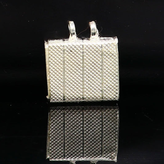 925 sterling silver handmade gorgeous Square shape handmade amulet box amulet pendant, mantra box, silver tabiz /mascot kavacham ssp664 - TRIBAL ORNAMENTS