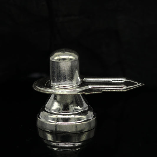 925 sterling silver handmade idol lord shiva- linga, silver shivling puja utensils, home temple puja silver article accessories india art73 - TRIBAL ORNAMENTS