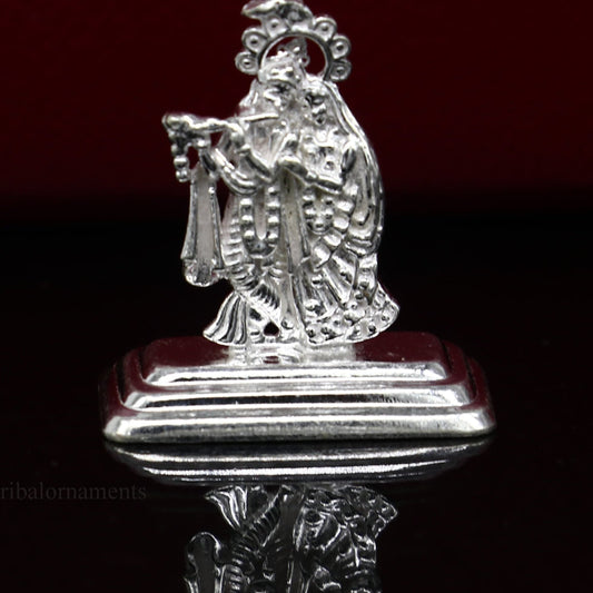 Solid sterling silver handmade idol Radha krishna tiny statue, amazing design lord krishna figurine jewelry tribal jewelry art85 - TRIBAL ORNAMENTS