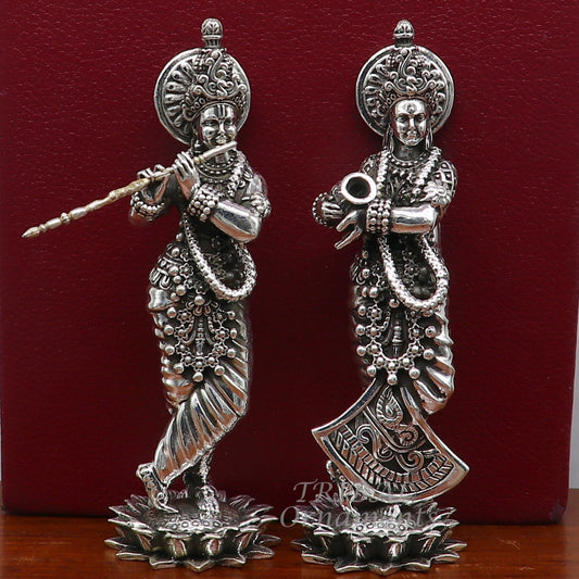 925 sterling silver handmade idol Radha krishna tiny statue, amazing design lord Krishna figurine jewelry tribal jewelry su996 - TRIBAL ORNAMENTS