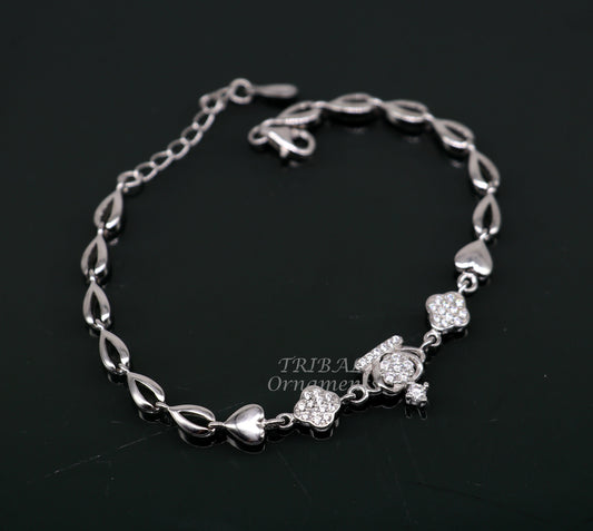 925 sterling silver handmade link chain Bracelet for girl's, Dainty Silver Bracelet, Chain Bracelet, Minimal Jewelry, Gift For Women sbr381 - TRIBAL ORNAMENTS