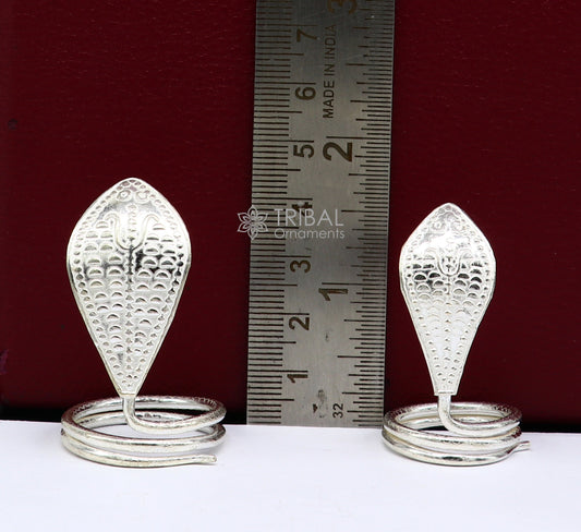 925 Sterling silver handmade Nag Nagin snake joda pair for puja or worshipping and use for Vaastu for constricting new home su1032 - TRIBAL ORNAMENTS