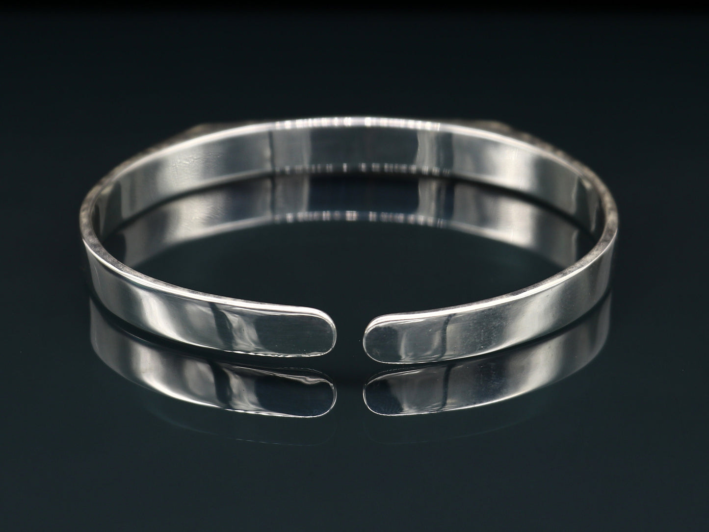 925 sterling silver handmade plain shiny design stunning bangle cuff bracelet Adjustable daily use tribal style jewelry unisex gift cuff71 - TRIBAL ORNAMENTS