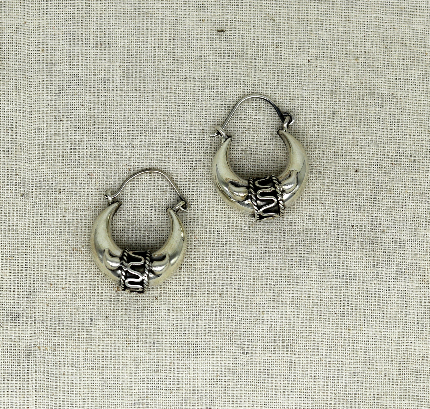 925 sterling silver handmade pretty attractive hoops stud earring bali, excellent customized stylish belly dance personalized gift ske4 - TRIBAL ORNAMENTS