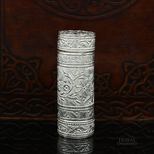 925 sterling silver handmade small pill box, Tobacco box, storage box silver utensils, silver box, personal box men's accessories su617 - TRIBAL ORNAMENTS