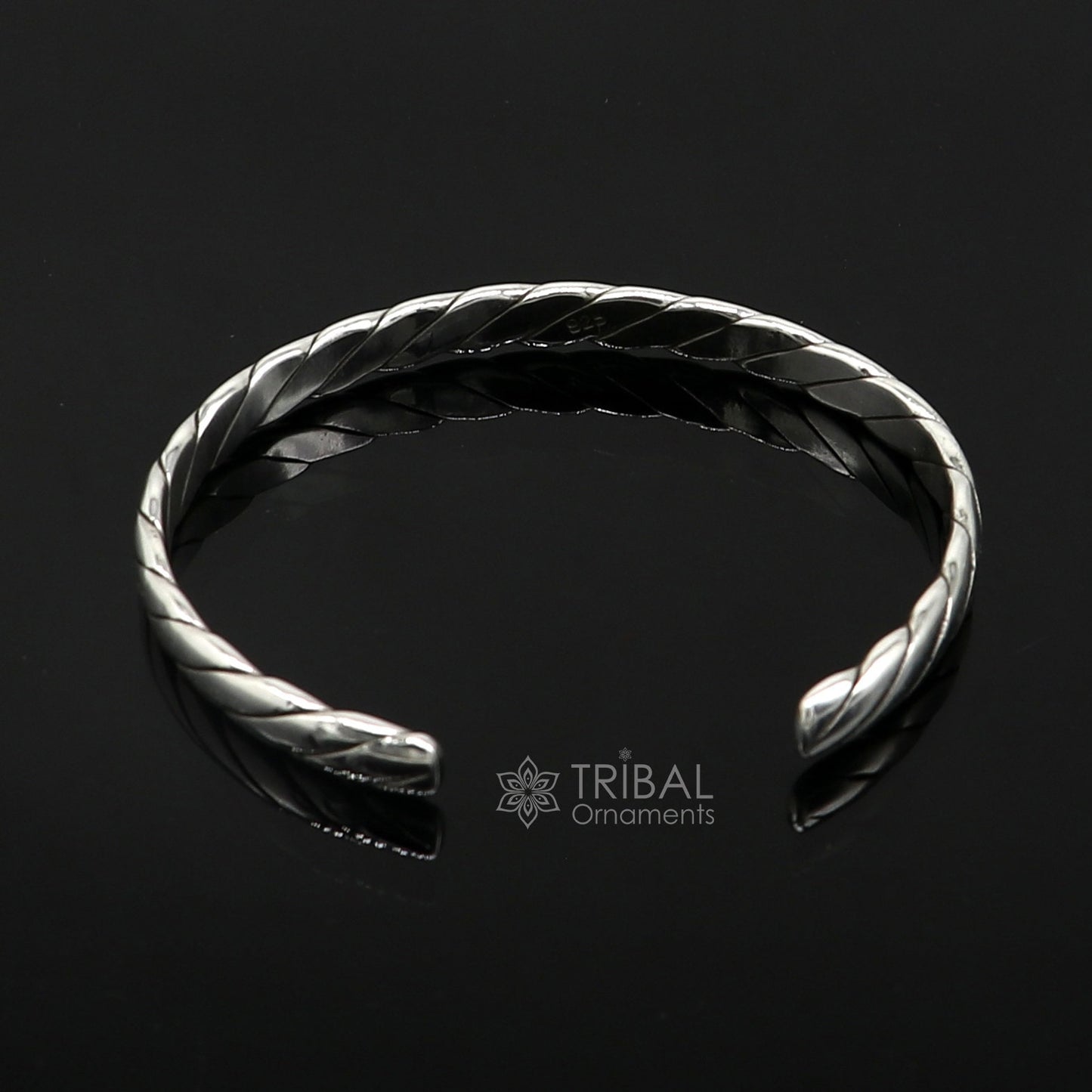 925 sterling silver handmade solid trendy spiral design fashion kada cuff bracelet, cuff kada unsex gifting jewelry solid kada cuff163 - TRIBAL ORNAMENTS