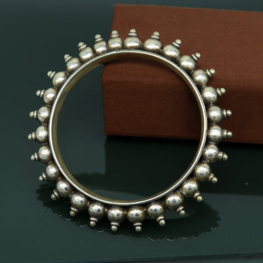 925 Sterling silver handmade vintage Kalash design customized bangle bracelet kada excellent wedding personalized gift jewelry NBA137 - TRIBAL ORNAMENTS