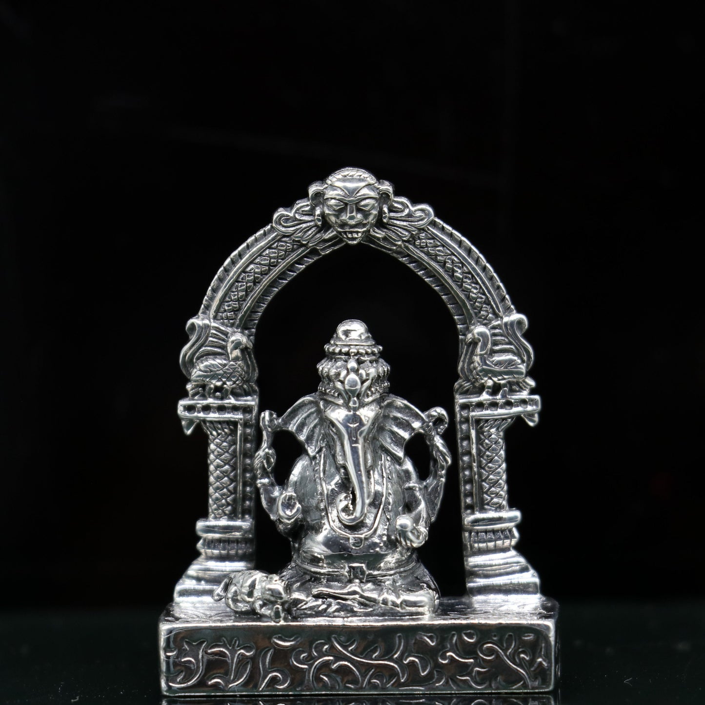 925 Sterling silver Idol lord Ganesha, Pooja Articles, Indian Silver Idols, handcrafted Ganesh statue sculpture amazing gifting Art03 - TRIBAL ORNAMENTS