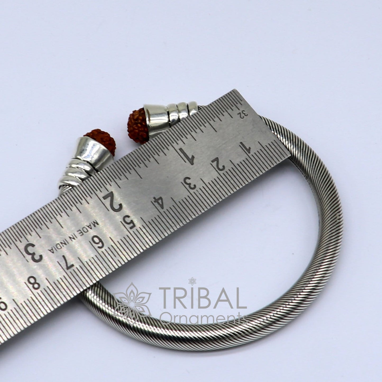 925 Sterling silver handmade fabulous designer Rudraksha kada bangle bracelet, by twisting,antique unisex jewelry nsk681 - TRIBAL ORNAMENTS