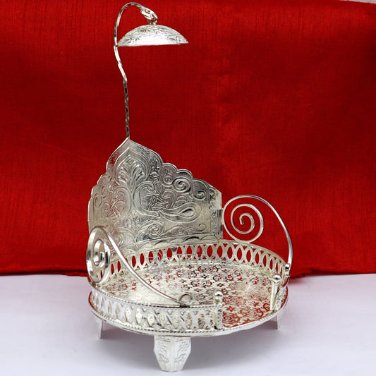 925 sterling silver sterling Sinhasan, singhasan idol god throne, god statue's divine chair, temple puja Chouki article article su1109 - TRIBAL ORNAMENTS