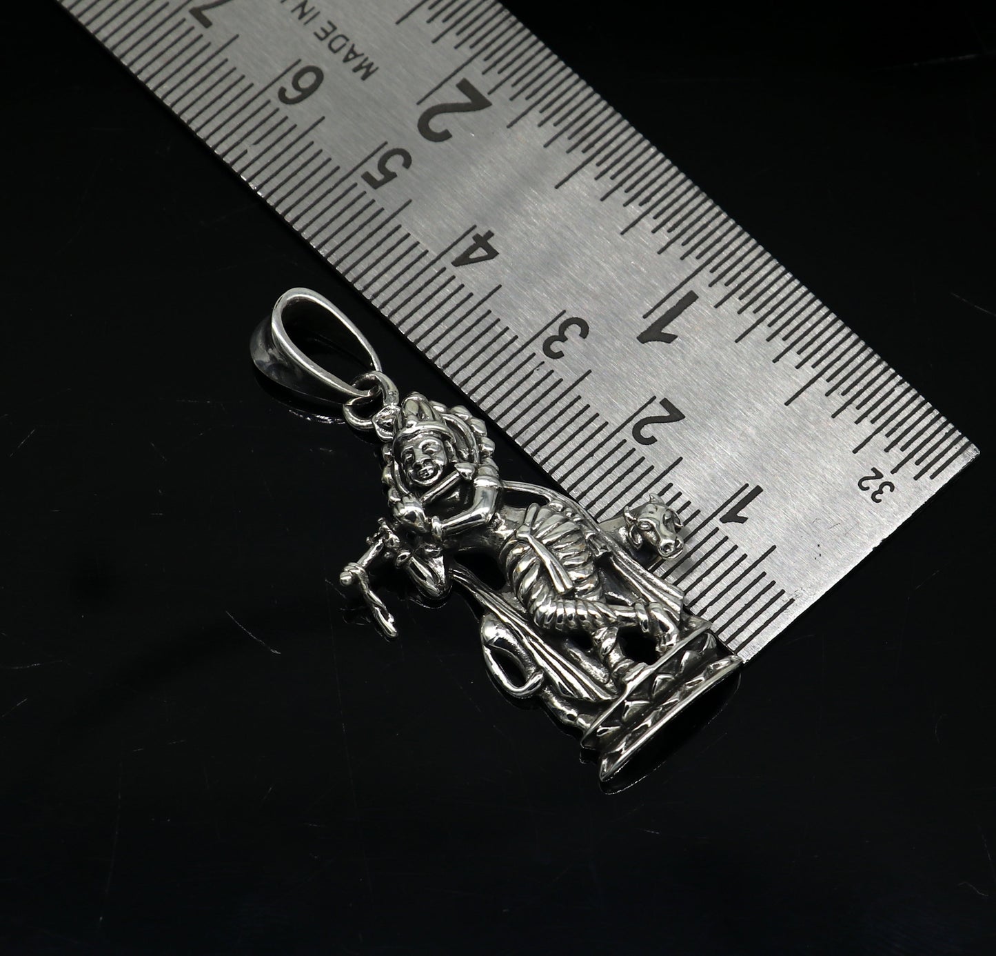 925 sterling silver vintage Antique stylish Hindu idol Krishna with cow Pendant, amazing design stunning pendant gifting jewelry ssp537 - TRIBAL ORNAMENTS