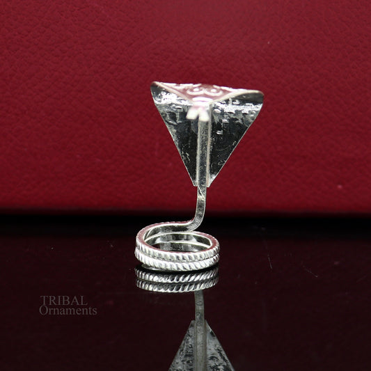 Solid sterling silver handmade fabulous vintage antique mini snake or shiva snake for puja or worshipping, solid Diwali puja article su623 - TRIBAL ORNAMENTS