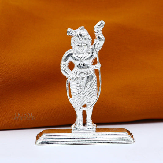 Silver lord krishna narayan avtar shri Nathji statue figurine, solid silver article, best gift for décor your car front for blessing art455 - TRIBAL ORNAMENTS