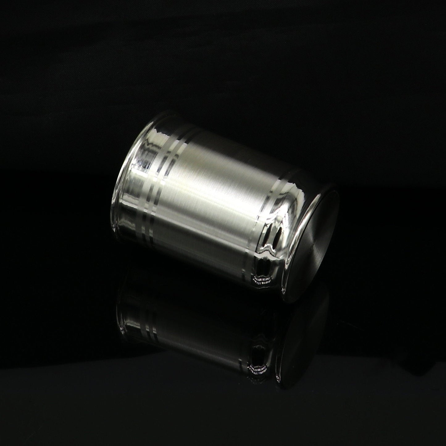 Handmade 999 fine silver water and milk glass tumbler, silver flask, and baby silver utensils by Tribal Ornaments.