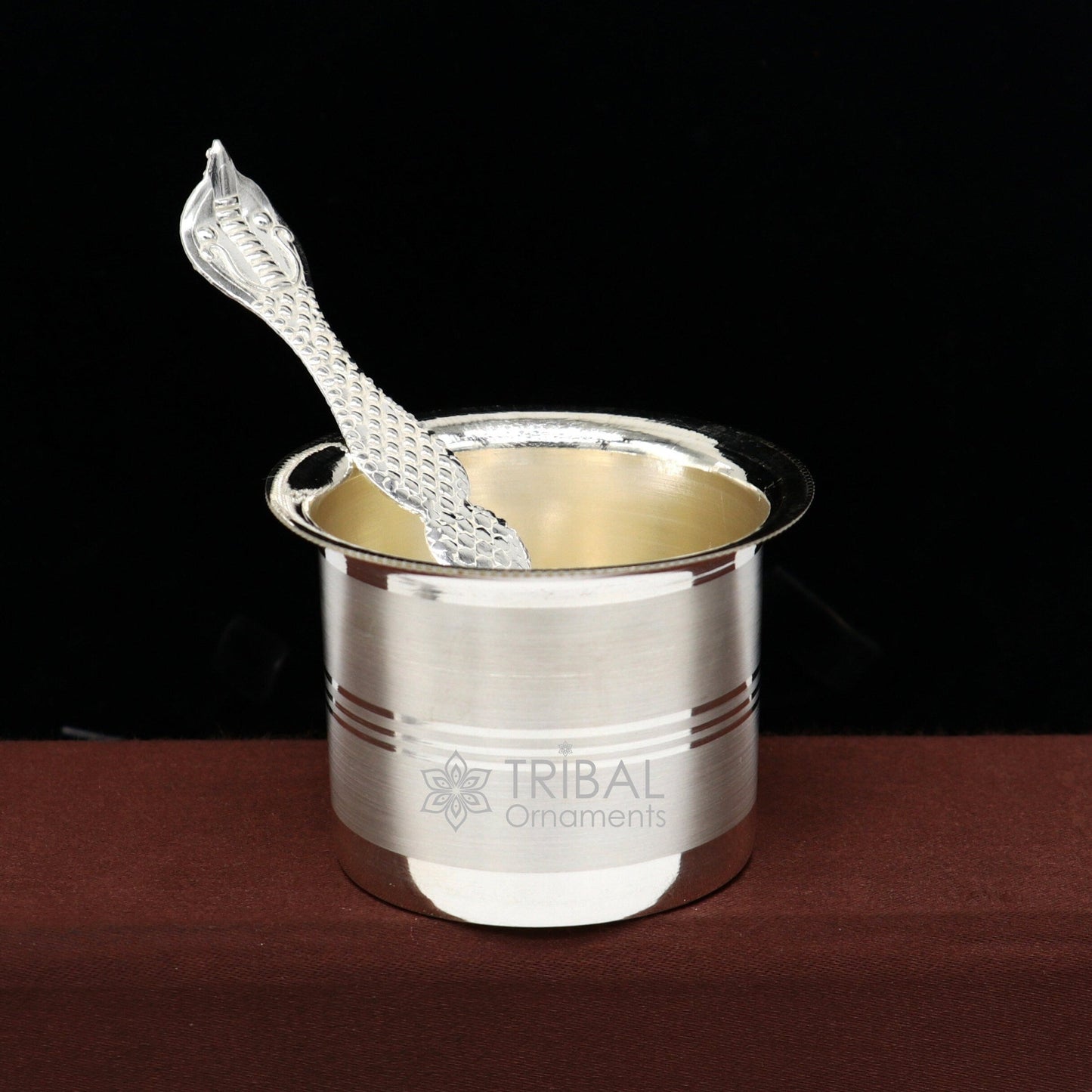 999 fine silver Panchmrit bowl or baby kids milk serving bowl, pure silver utensils, home and temple puja accessories india su1036 - TRIBAL ORNAMENTS