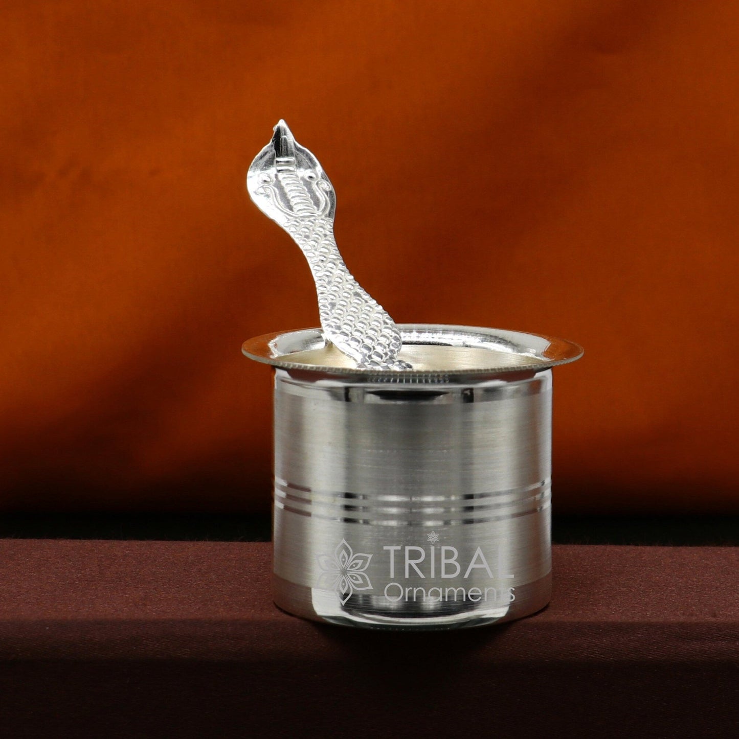Fine silver Panchmrit bowl for baby milk or puja, handcrafted by Tribal Ornaments, traditional Indian silver utensil for home and temple use.